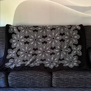 Vera Bradley Black and White Fleece Blanket. 52” x 84”.